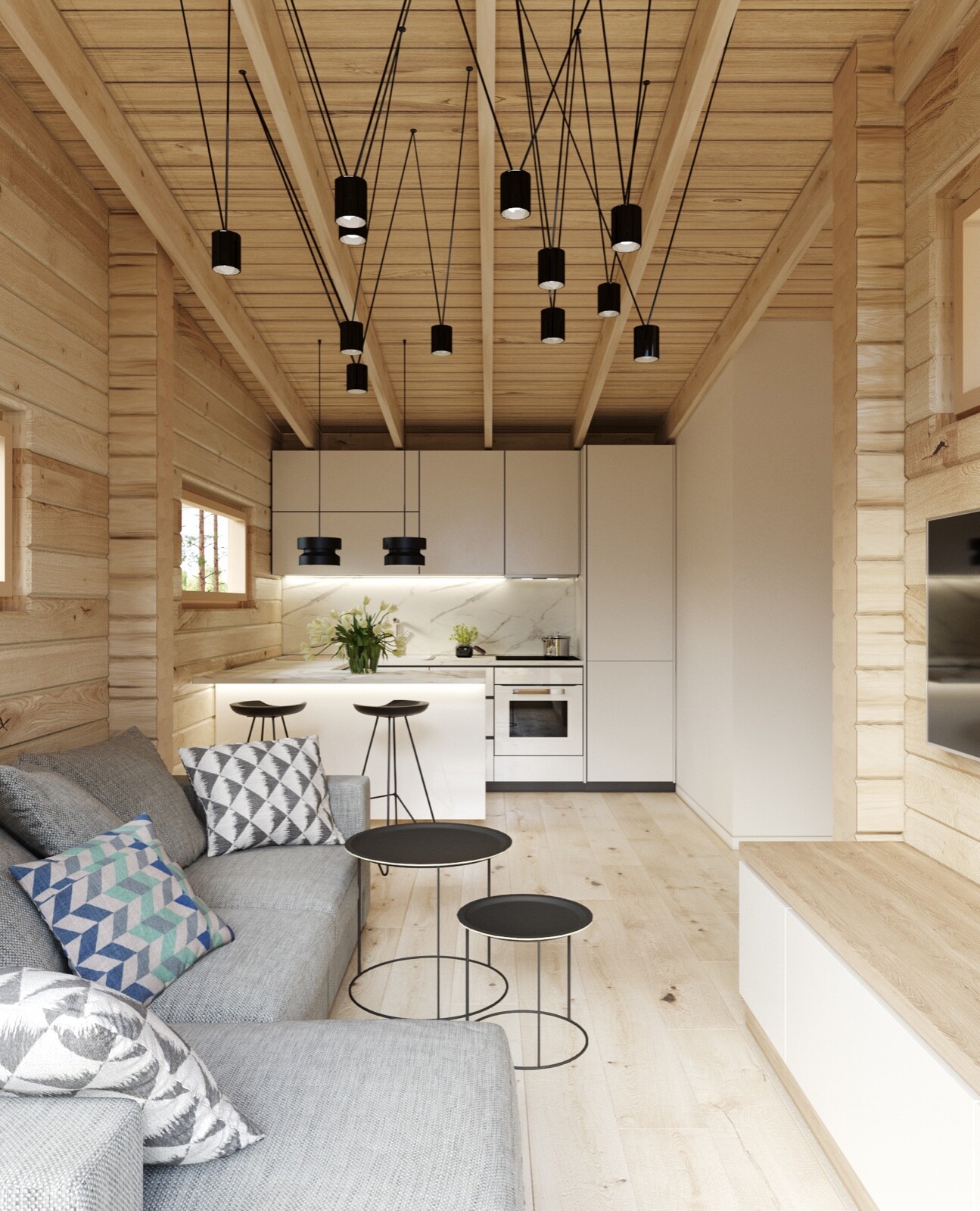 LOG HOUSE KIT #LH-050.9 ECO FRIENDLY WOOD PREFAB DIY BUILDING CABIN HOME MODULAR