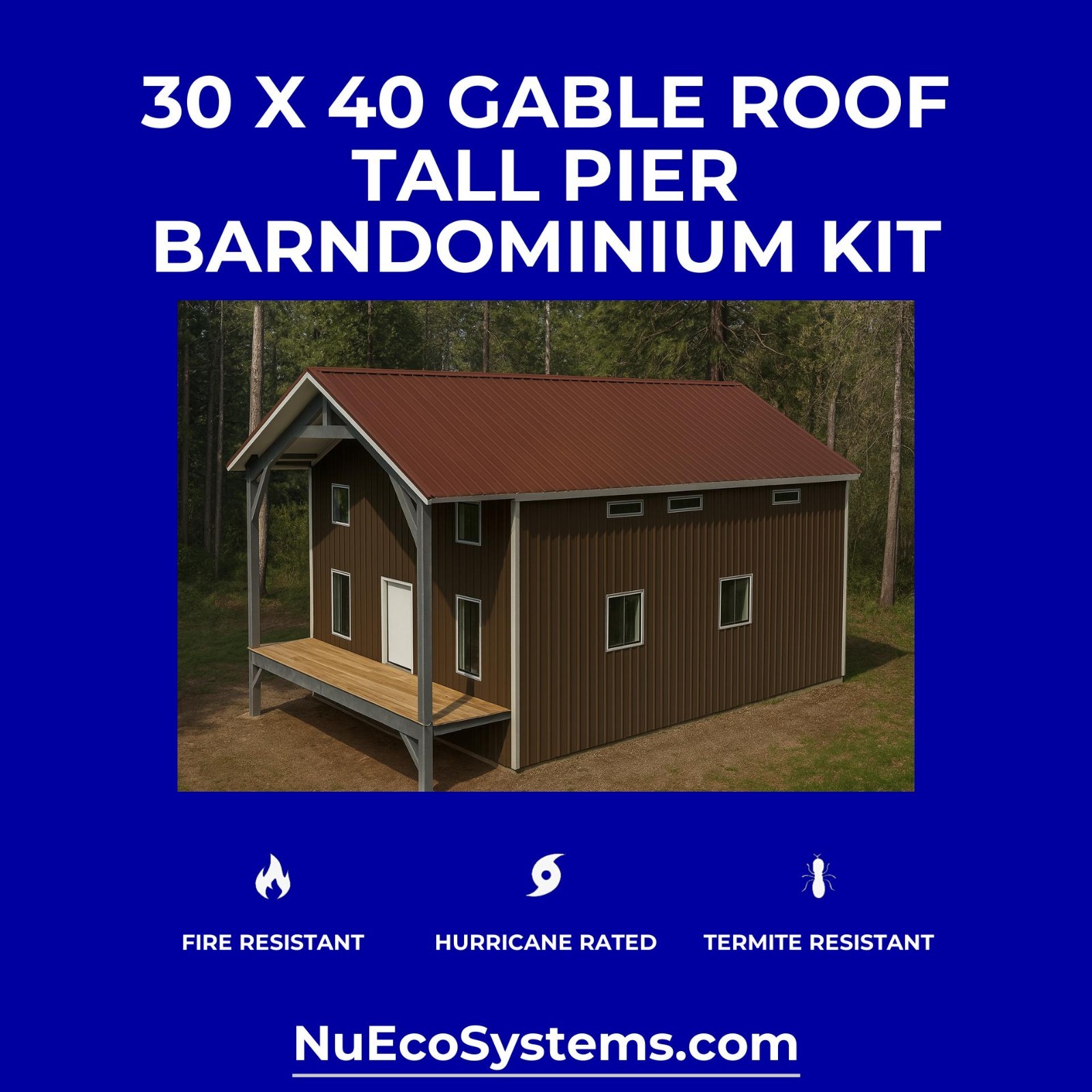 Lightweight Galvanized Steel Tall Barndominium with Loft and Double Leantos