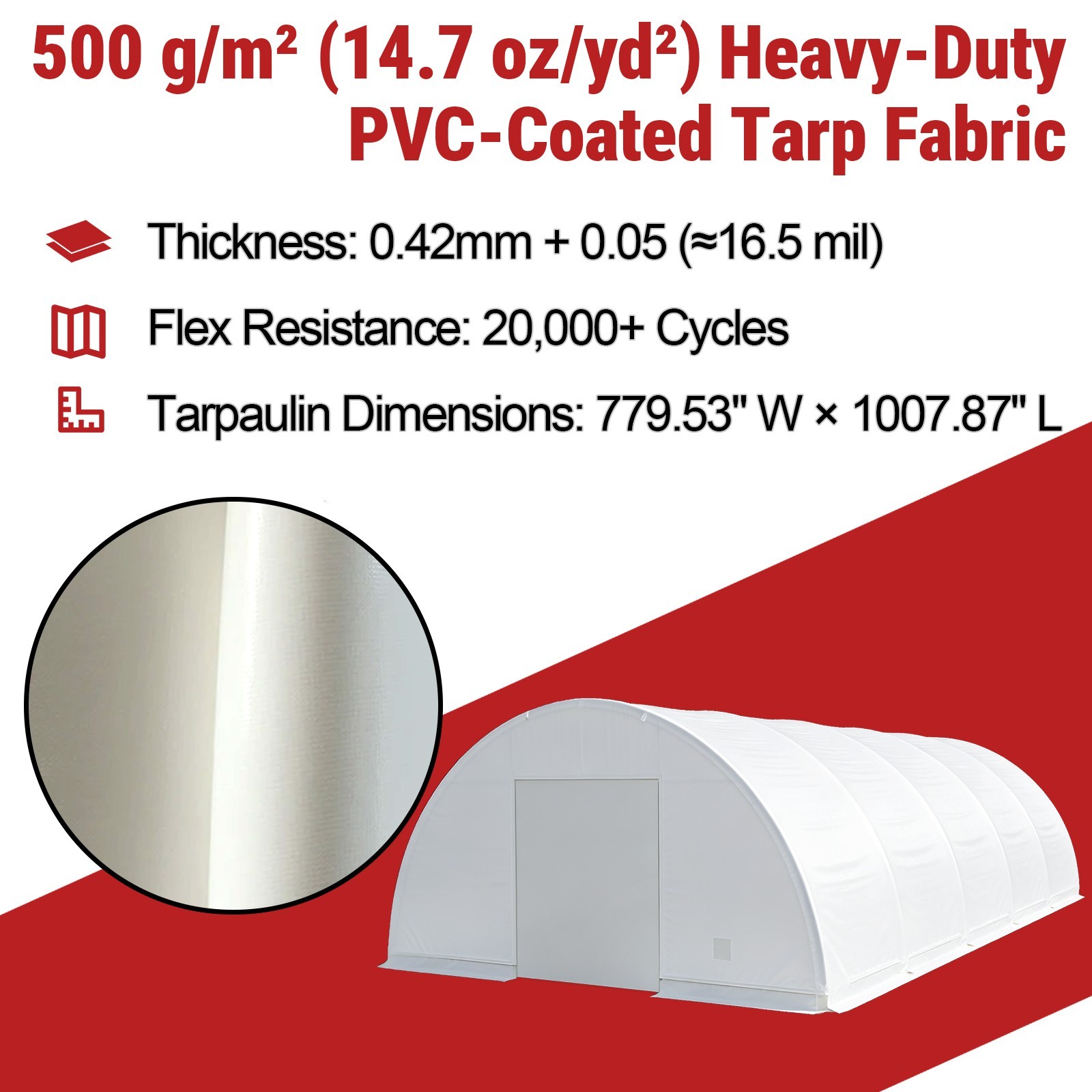 82x40x20FT Large Outdoor Equipment Shelter w/ Galvanized Steel Frame & PVC Cover