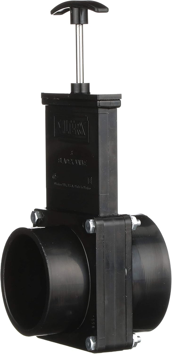 VALTERRA ABS Gate Valve for RV, Camper, and More – 3-Inch Pack of 1.0, Black