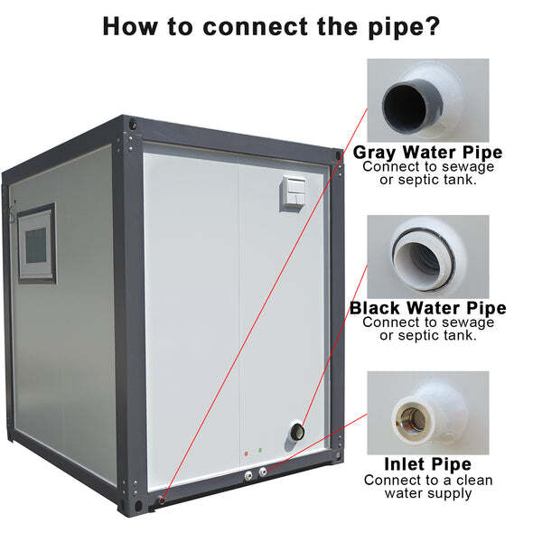 86″x64.6″x93″ Portable Toilet w/ Shower Curtain Restroom Bathroom Mobile Toilet