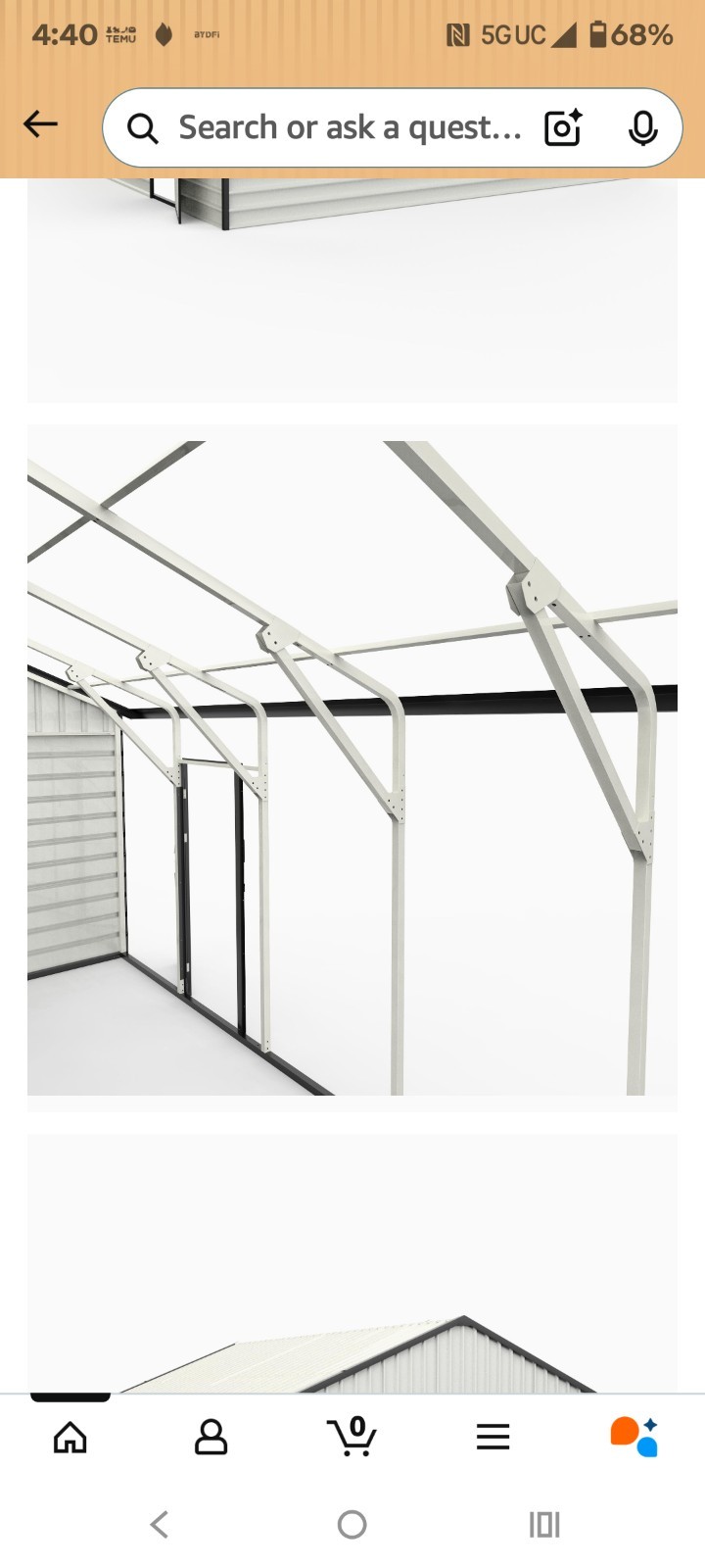 22′ x 23′ x 13′ Metal Car Garage/Outdoor Storage Shed Galvanized Steel Barn