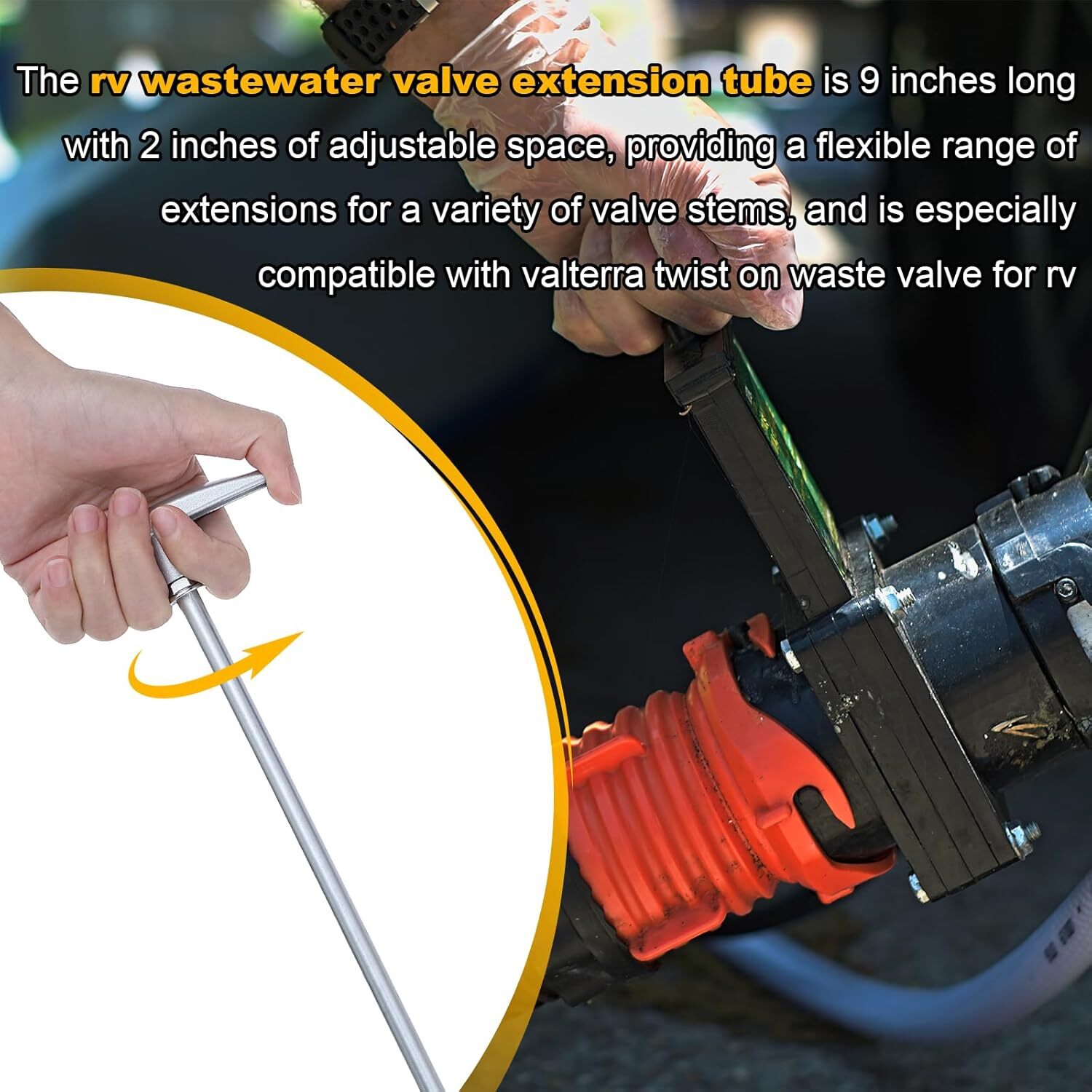 2 Pcs RV Waste Valve Extension Tube 9″, Sewer Tube,…