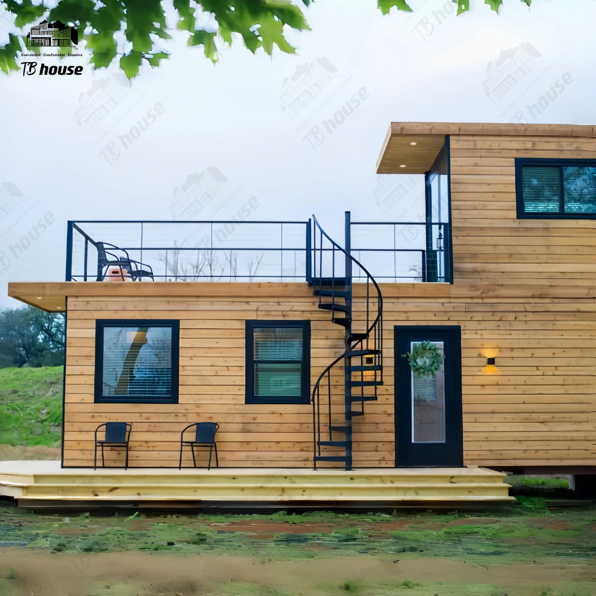 2 Story Luxury Container Home 34.5ft X 8ft With Balcony