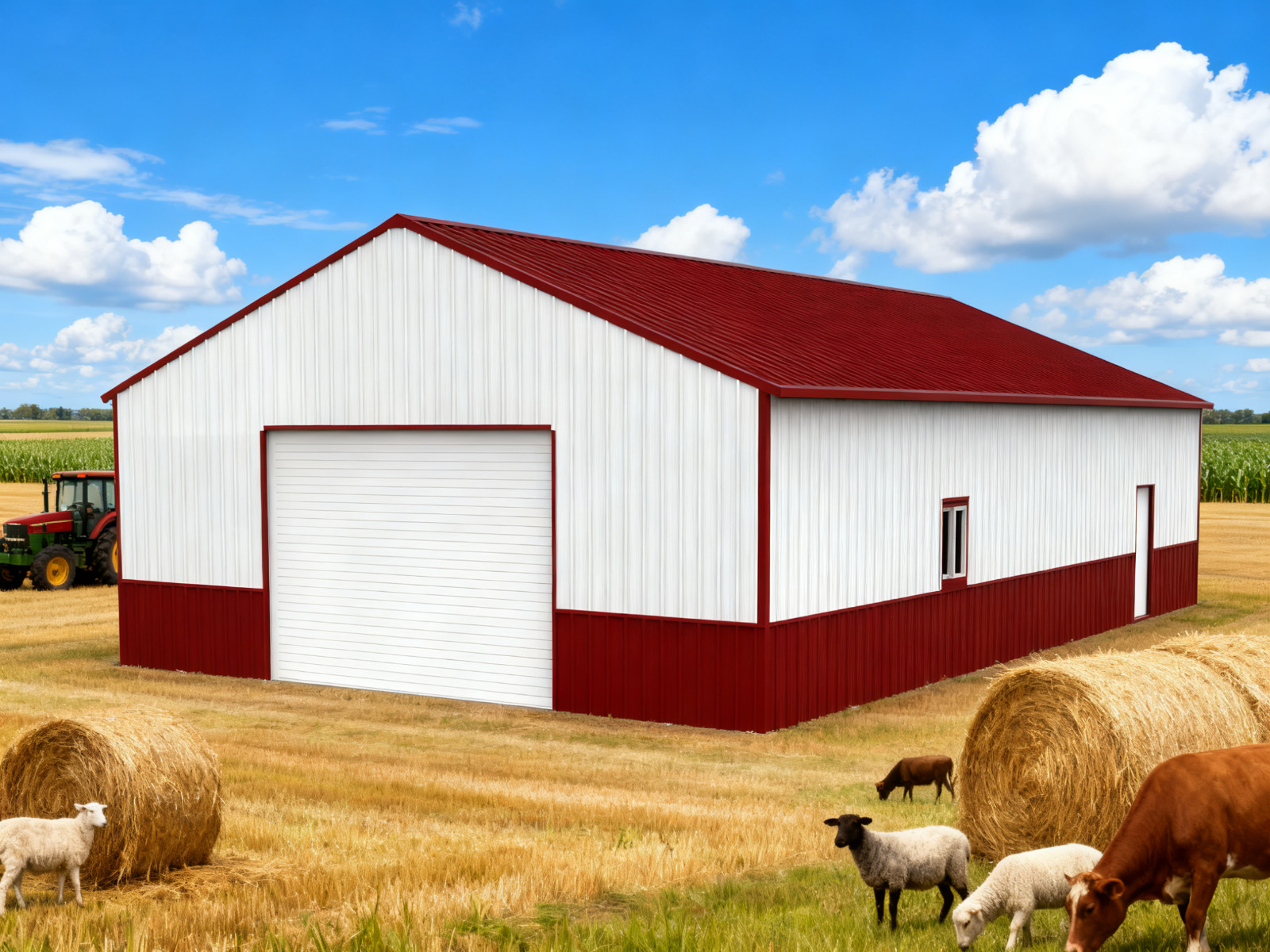 51x31x18 Metal Garage Barn Shed w/Electric Roller Shutter Door Carport 1581Sq.ft