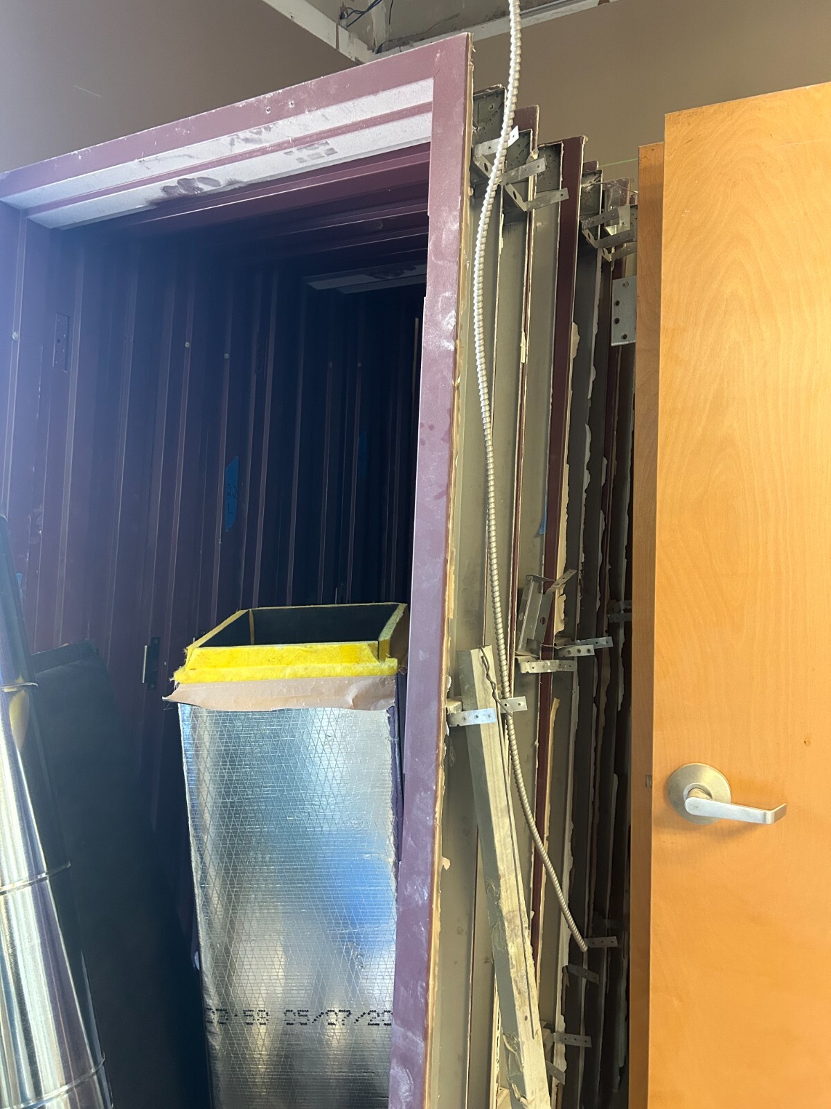 Office Doors, Building Supplies, Welded Jams 30×68, Brown, Wood, Maroon frame