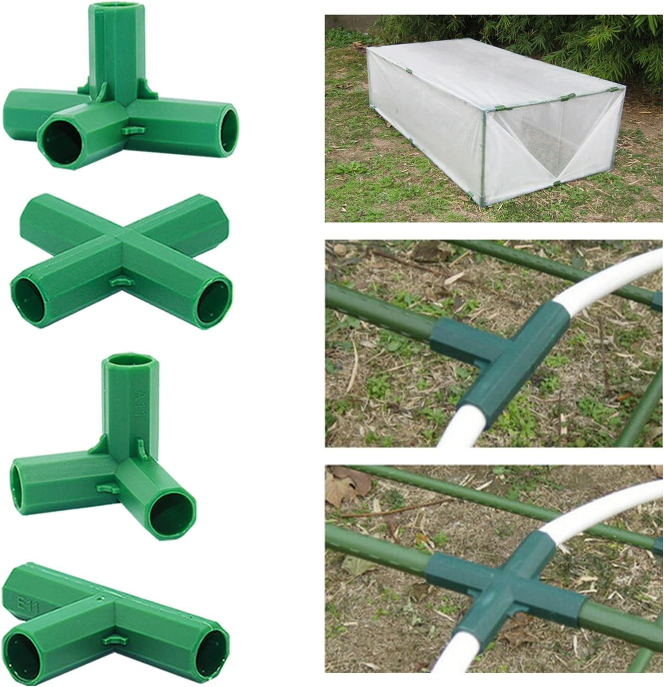 12PCS Heavy-Duty 16MM Greenhouse Frame Connectors for Grape Trellis Gardening