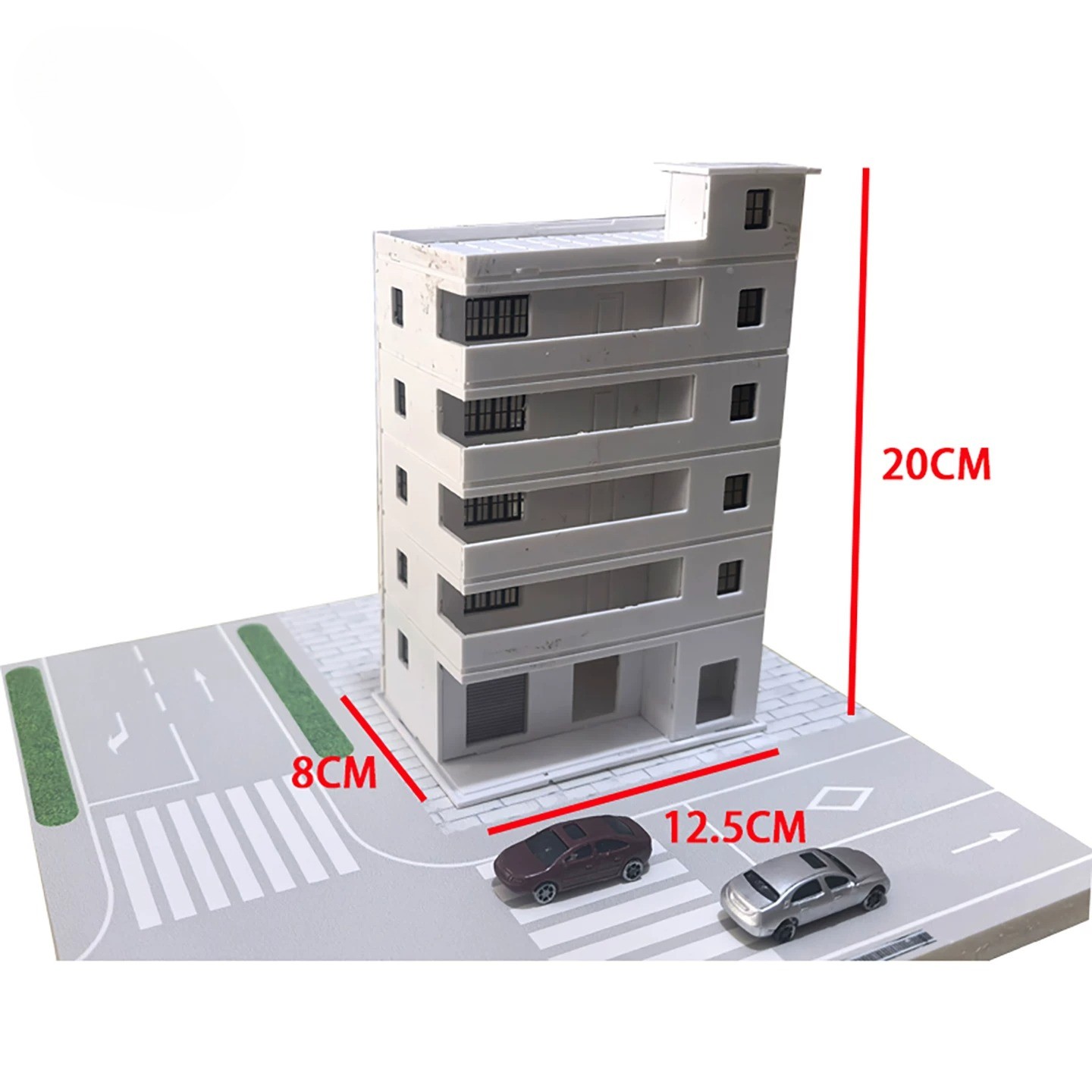 1/100 Diorama Road Street School Community Miniature Buildings Model Ornaments