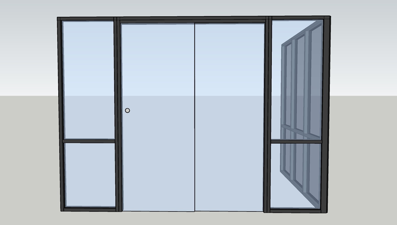 CGP Single-Slide Door System, Glass Aluminum 2-Wall 11’x8’x8′, Black