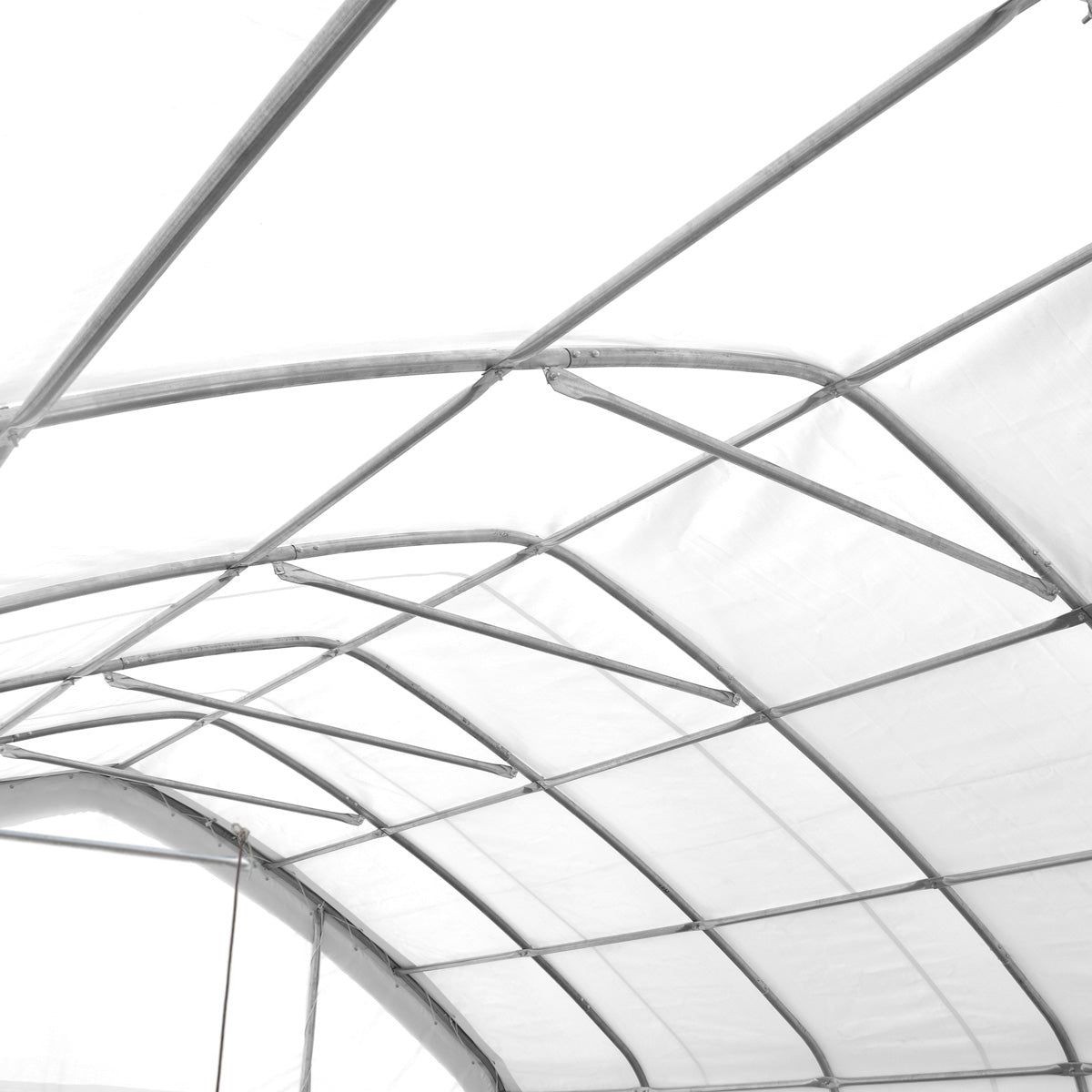 Peak Ceiling Shelter 20x40ft, 80in Side Walls, Drive-Thru Entry