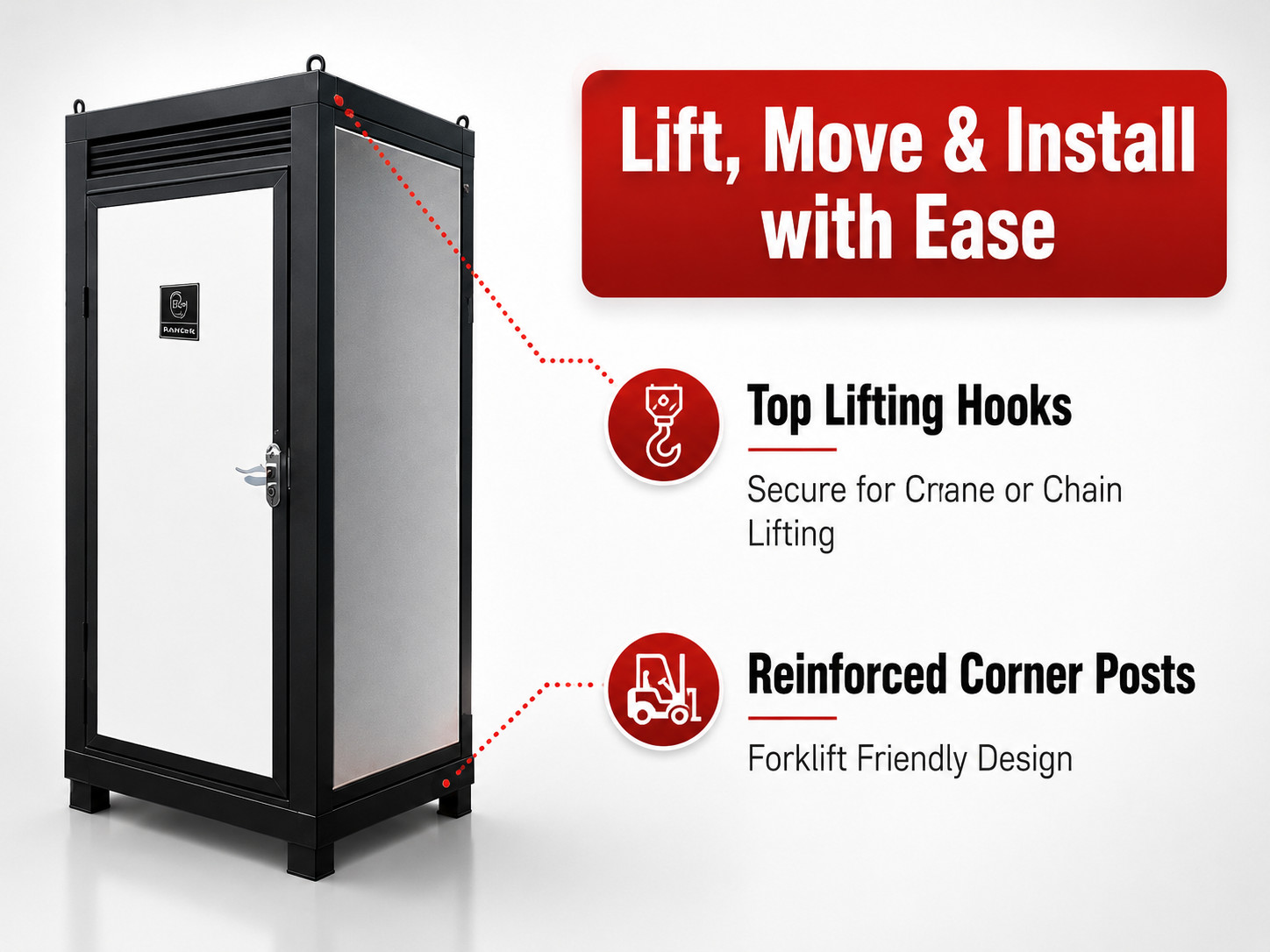 Portable Outdoor Toilet Cabin Mobile Restroom Single Stall with Sink & Vent Fan