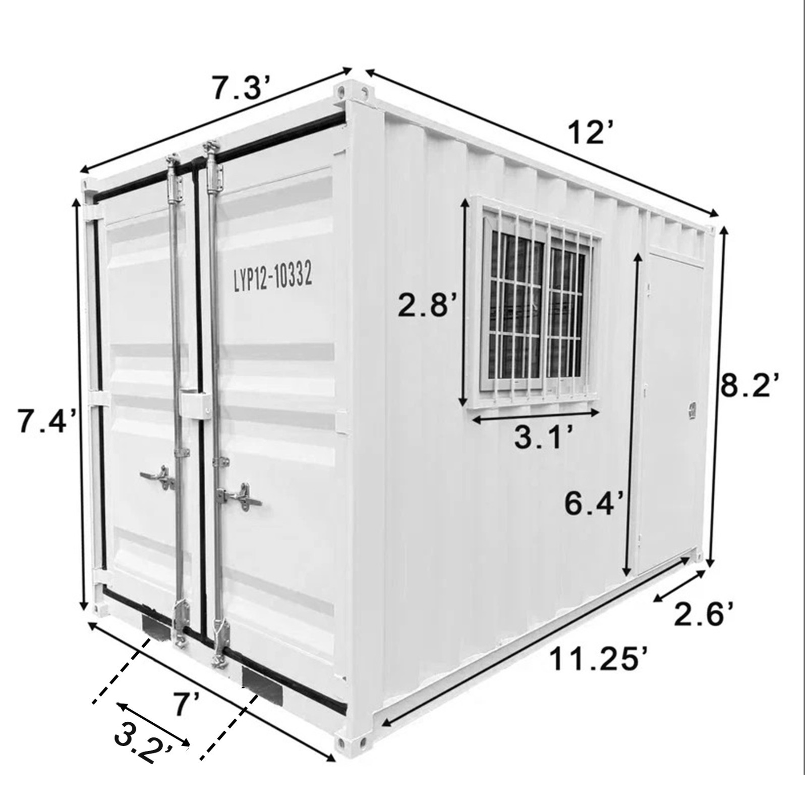 Chery 12ft Small Cubic Shipping Container Portable Home for Camping Spot& Shop