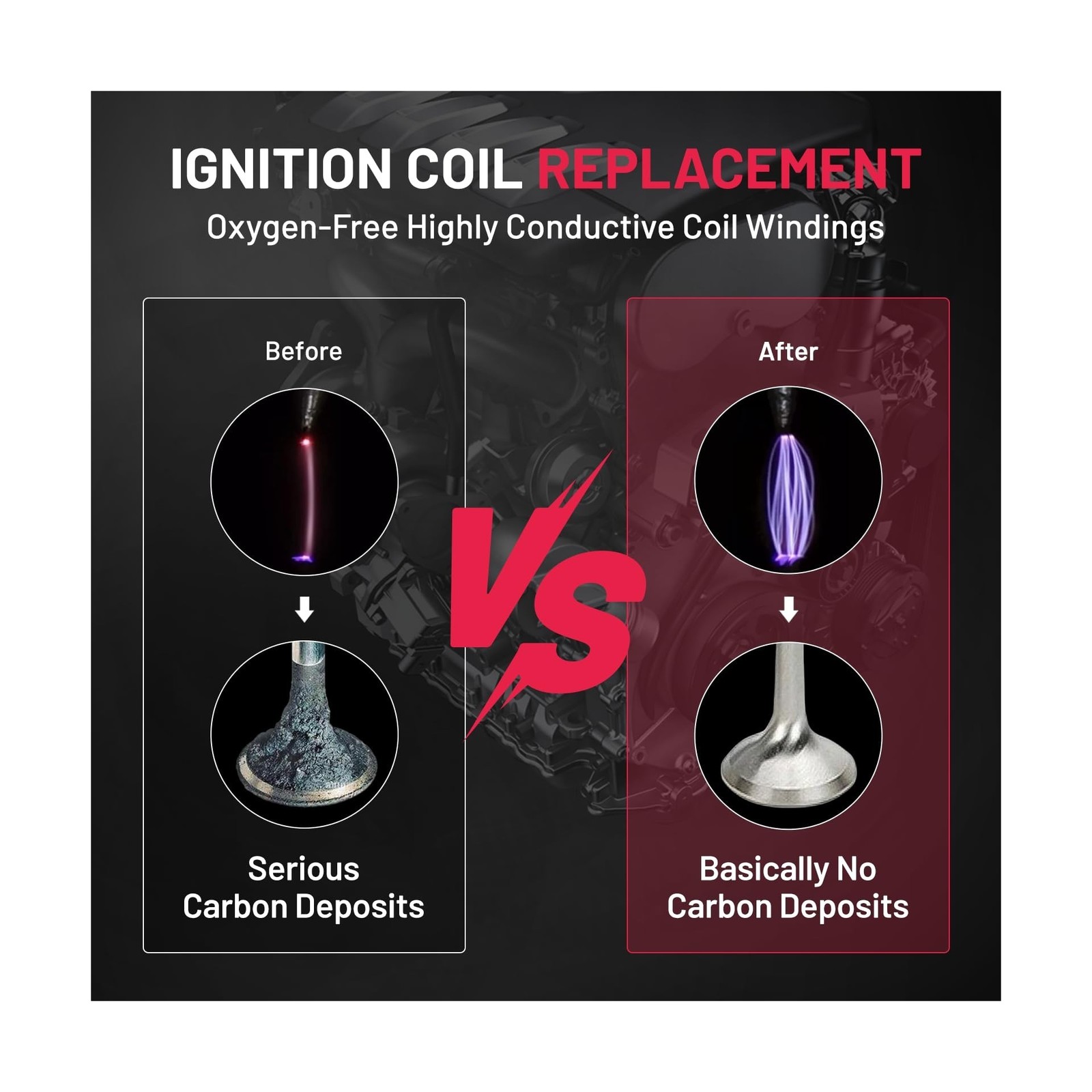 BDFHYK Ignition Coil Pack UF400 and Iridium Spark Plug ZFR6FGP Comp… Fast Ship