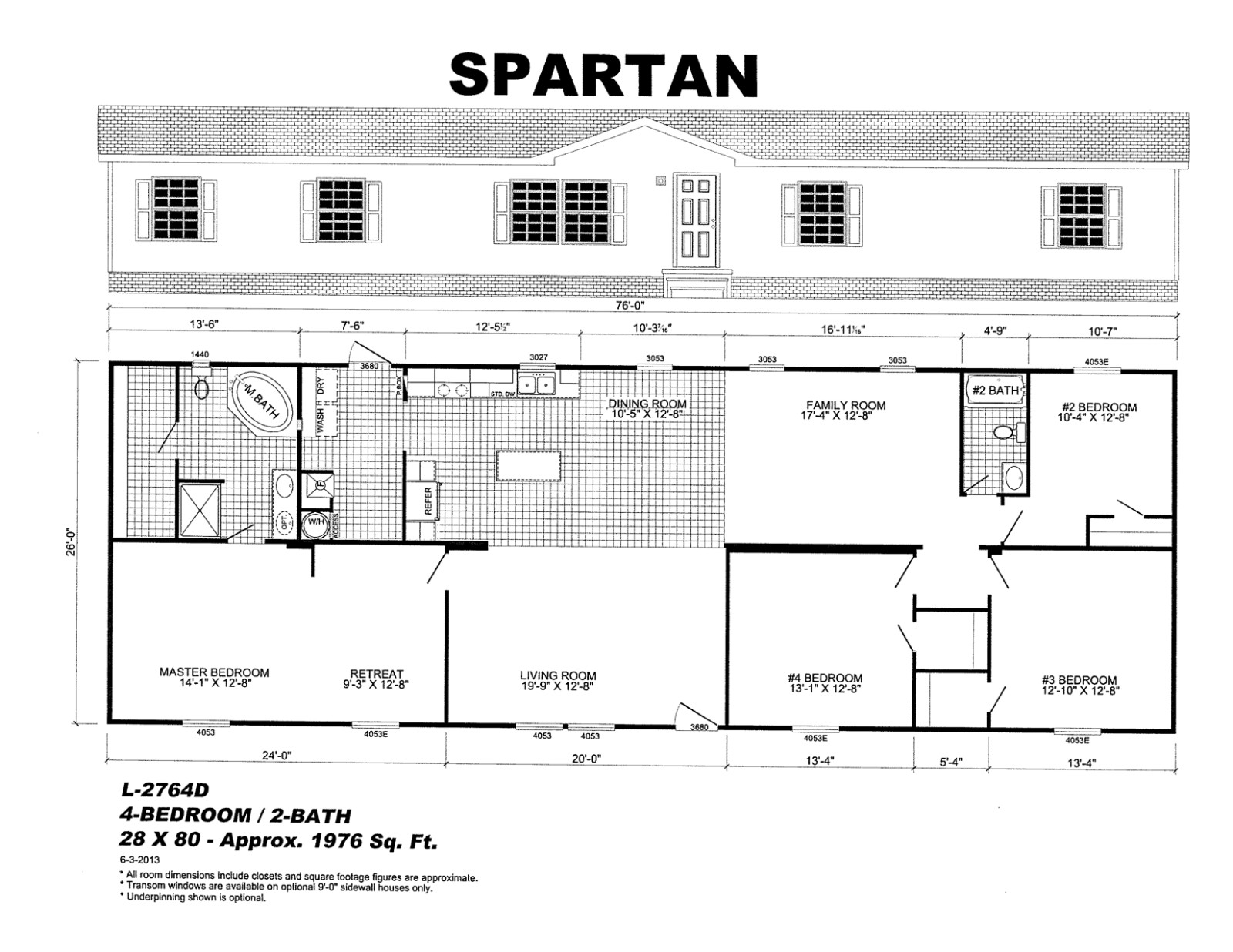 2023 LIVE OAK Spartan Mobile Holme 4BR/2BA 1976 sq ft-Factory Direct FLORIDA