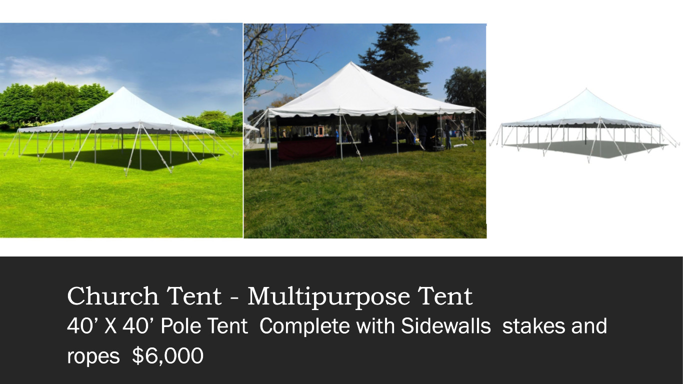 Multi Purpose 40’ x 40’ Complete with sides, stakes and ropes