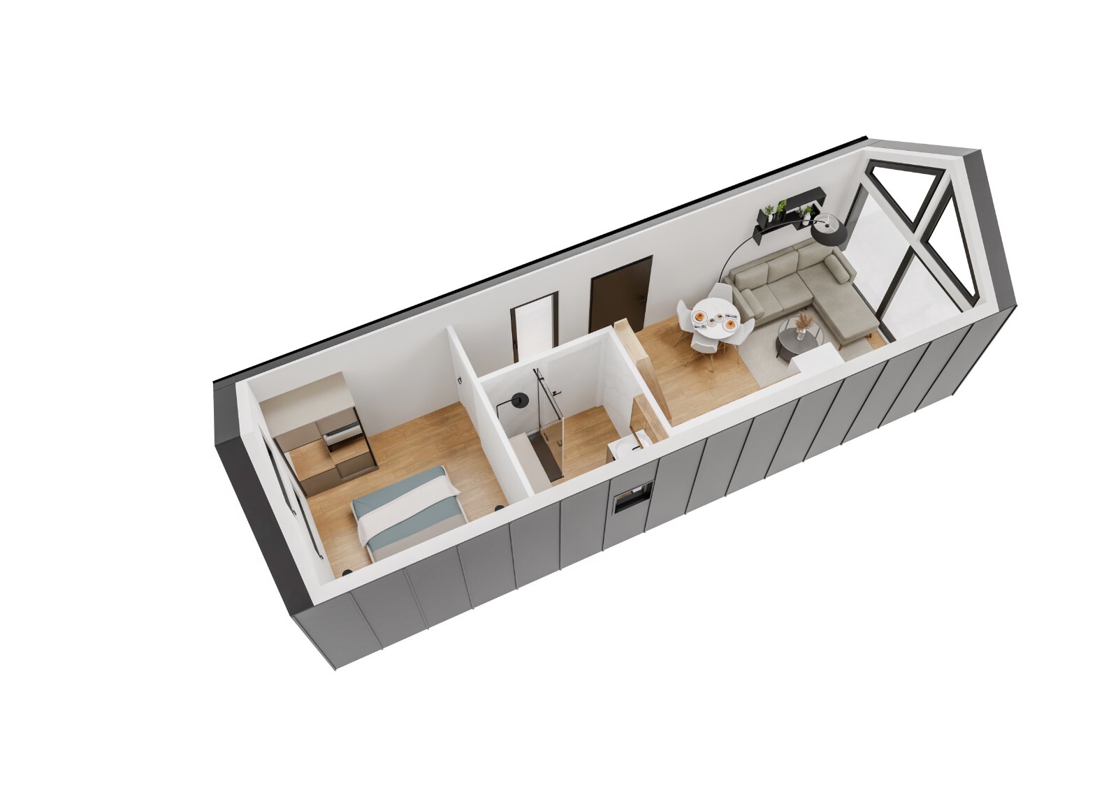 Tiny house, mobile holiday home with equipment