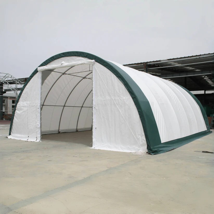 W30’xL40’xH15′ Single Truss Storage Shelter 11OZ PE Canvas Shelter with Man Door