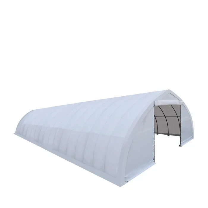30x85x15 Peak 11 oz PE Canvas Fabric Covered Storage Shelter Building Landhonor
