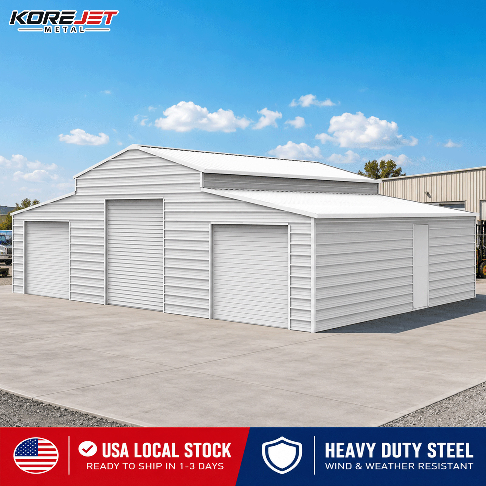 42’x30’x13′ Metal Garage Shed Barn Outdoor Storage Heavy Duty Galvanized Steel