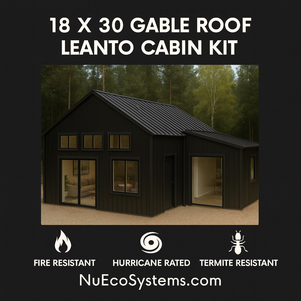 U.S. Made Arizona Fire Resistant 18 x 30 Custom Cabin or Barndominium Kit