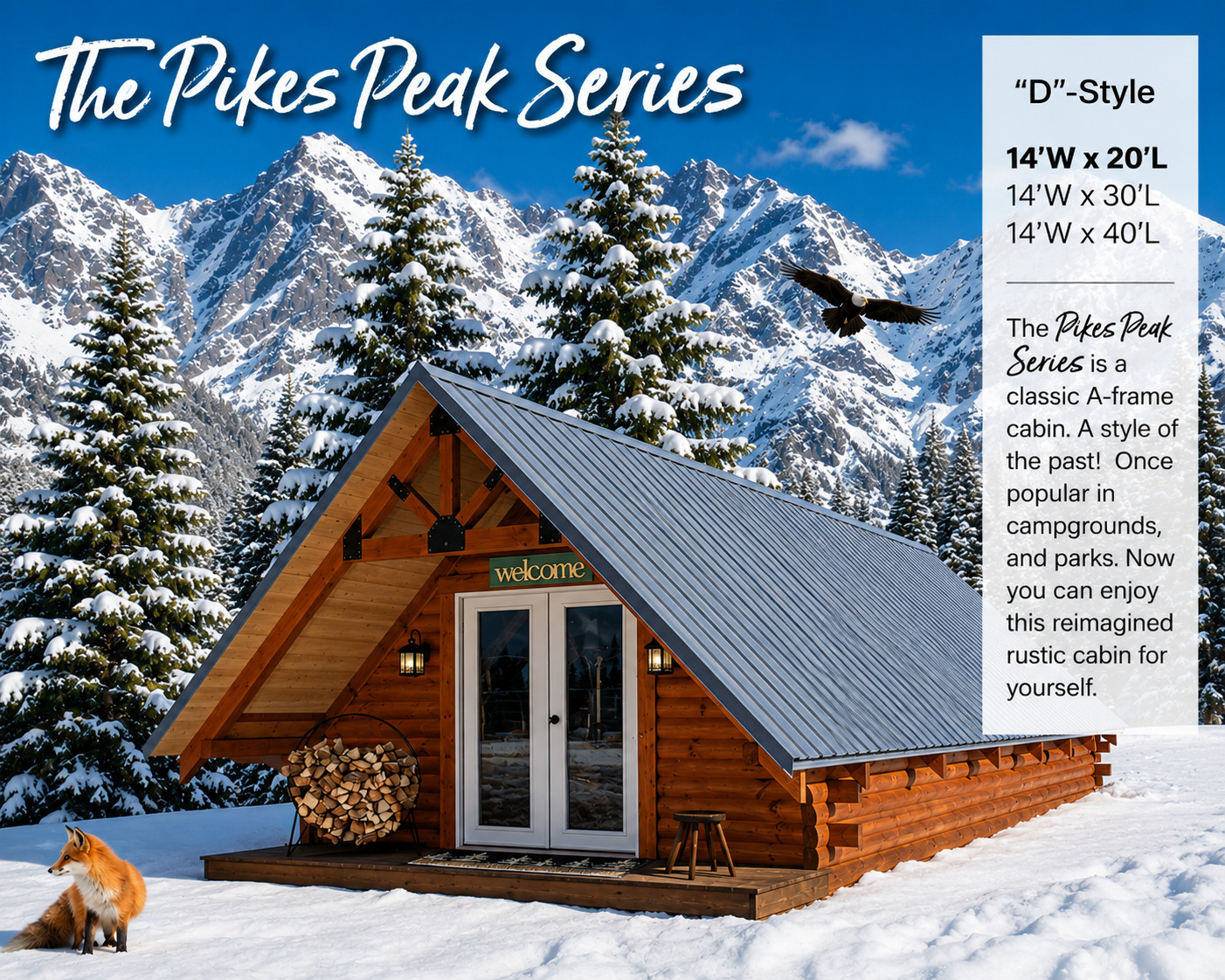 Log Cabin Kit 14′ x 20′ *** SHIPPING NATIONWIDE *** The Pikes Peak Series