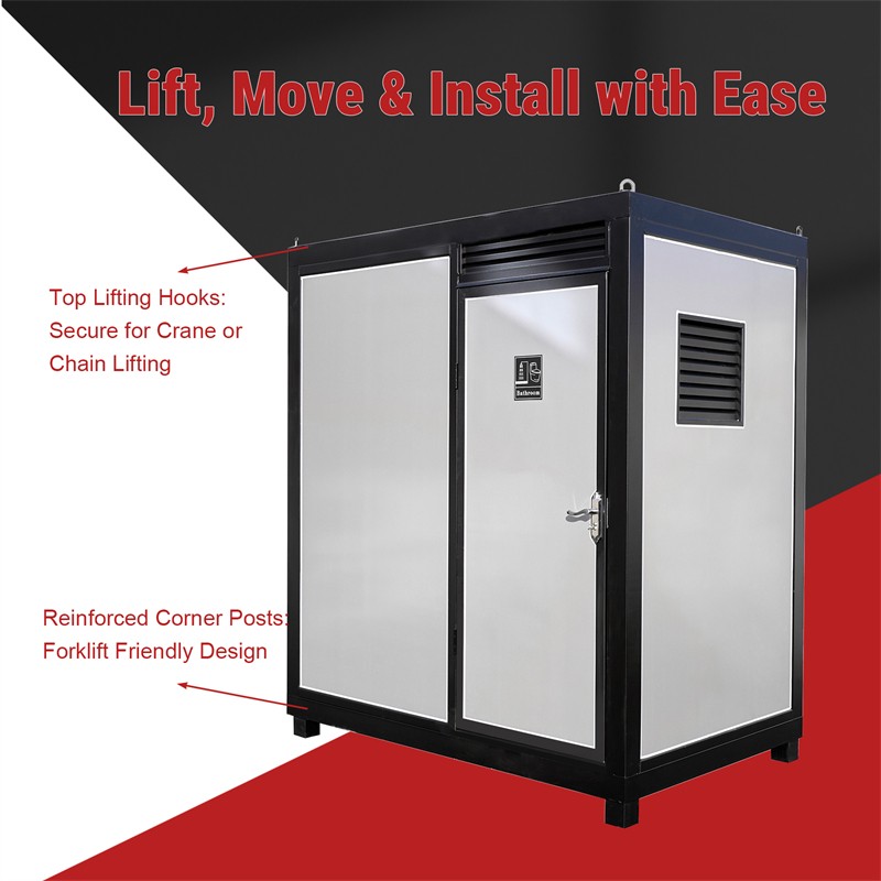 Portable Restroom with Toilet, Sink, Ventilation Fan & Lighting for Events Parks