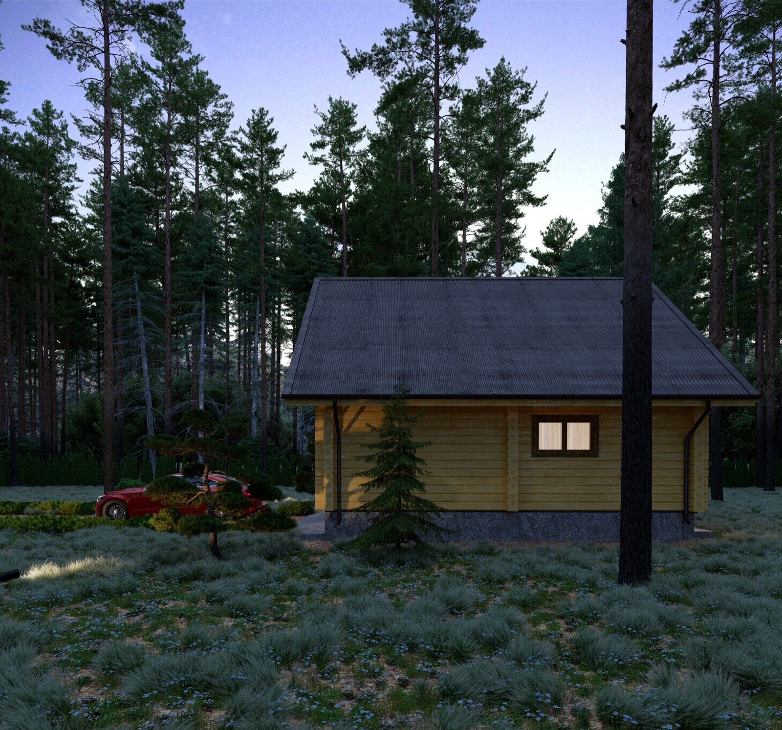 LOG GARAGE KIT LH_BG-80 ECO FRIENDLY WOOD PREFAB DIY BUILDING CABIN HOME MODULAR
