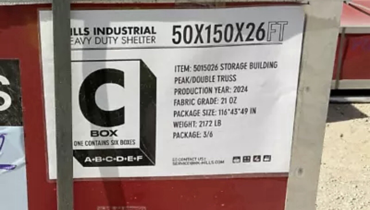 50x150x26 DUAL TRUSS *21oz PVC* Canvas Fabric Storage Building Shelter Barn Shop