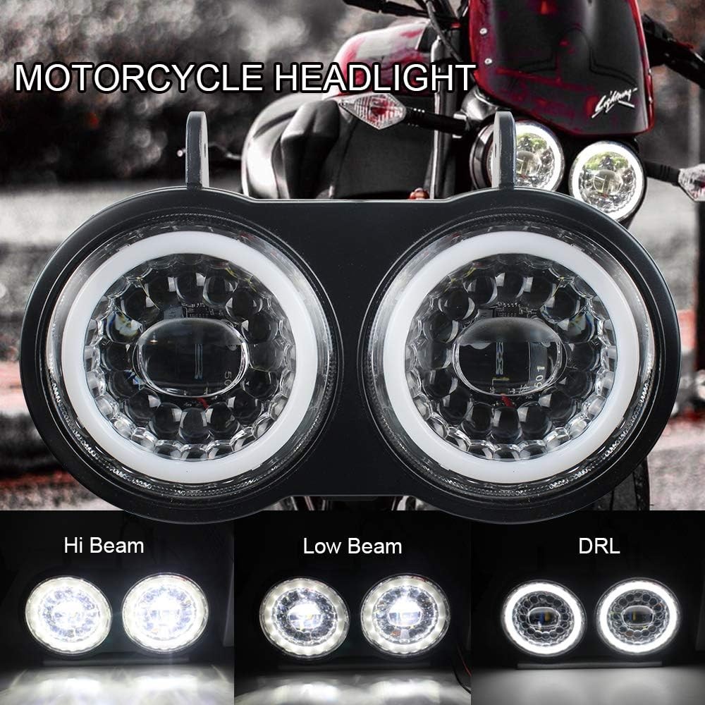 Buell XB Motorcycle LED Headlight Dual Halo White