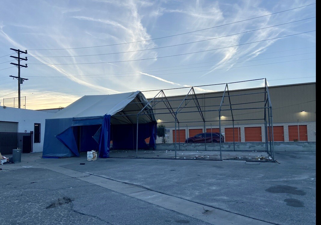 40 ft x 60 ft. Used Industrial shelter. THA Rubb Shelter HD galvanized Frame.