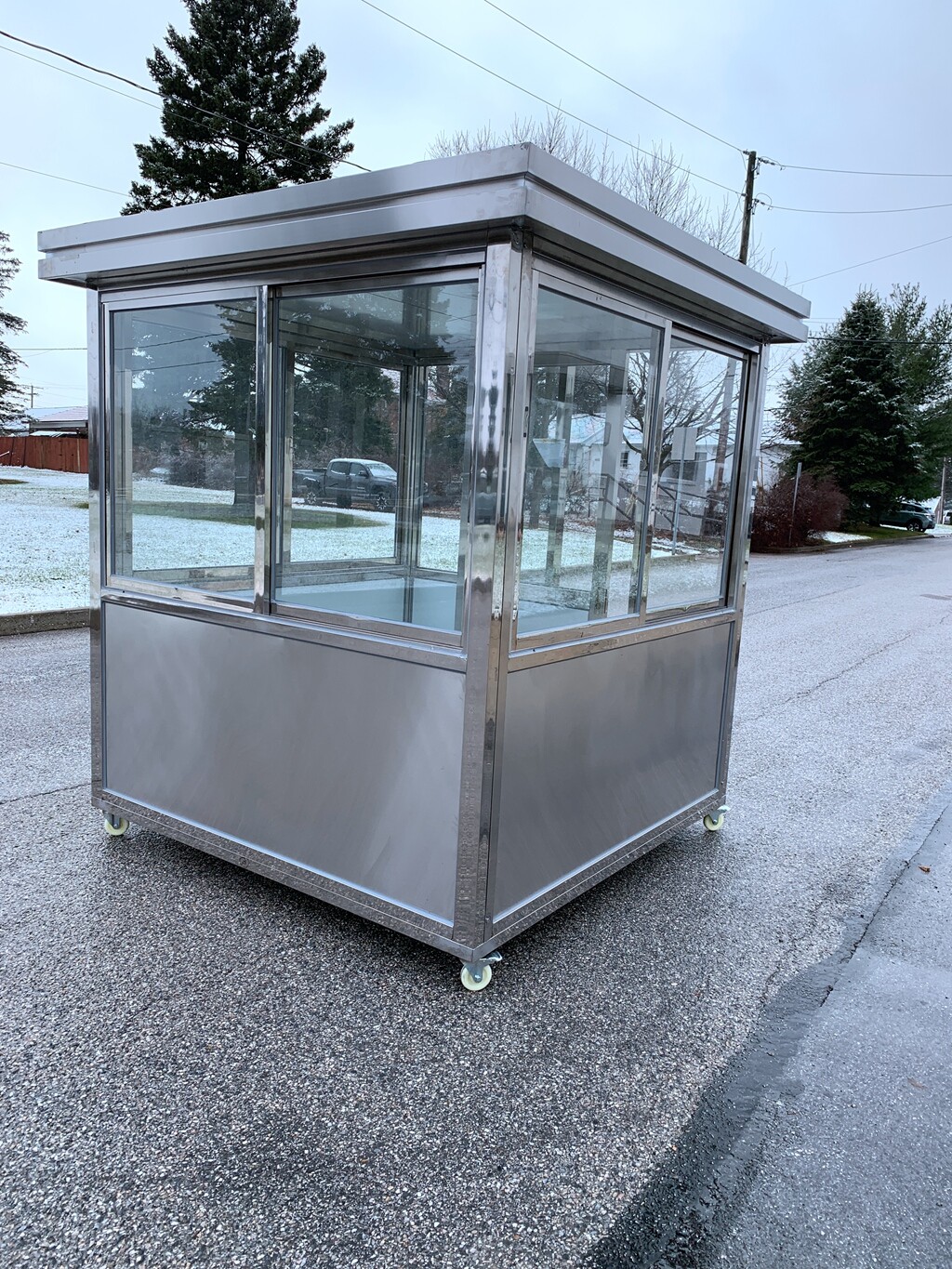Stainless Steel Guard Shack Ticket Booth parking lot Portable Office 6.5×6.5ft