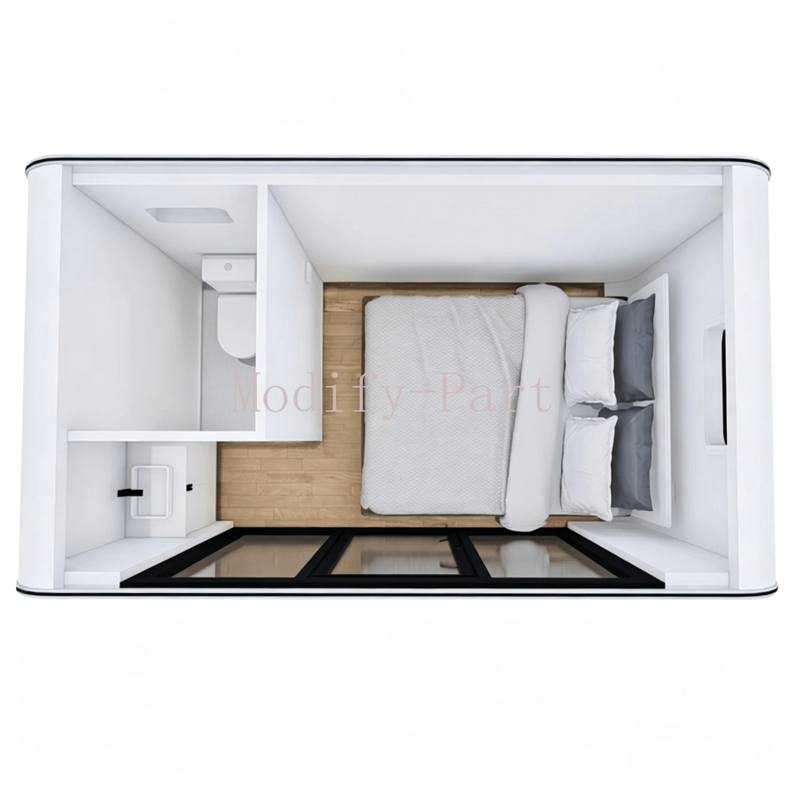 13ft x 7.4 ft Prefab Tiny House Pod House Cabin House Outdoor for jeanetted-54