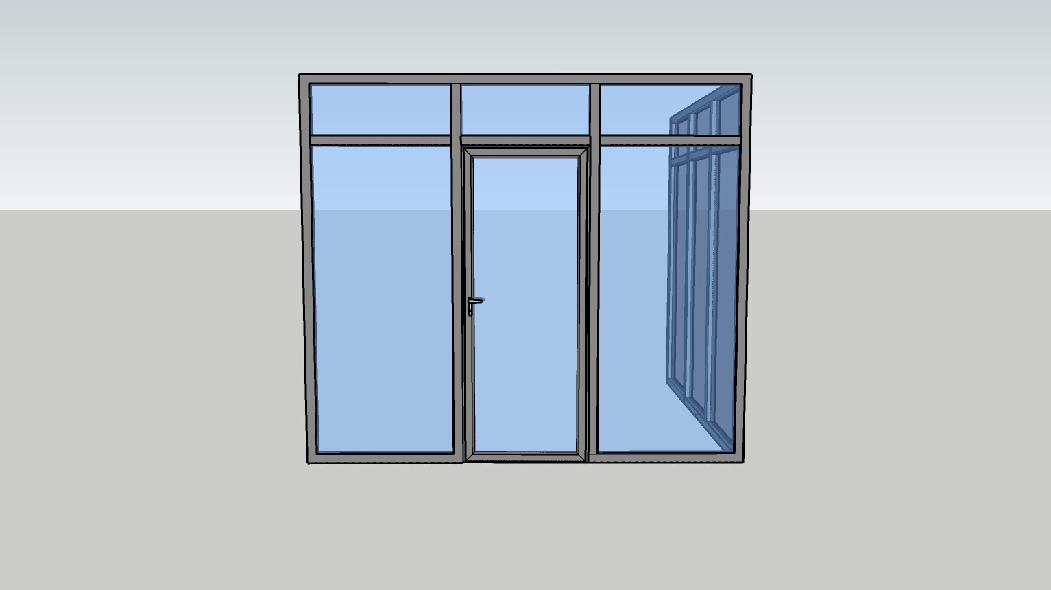 CGP Glass Aluminum 2Wall Office Partition System w/Door 15’x6’x9′ Clear Anodized