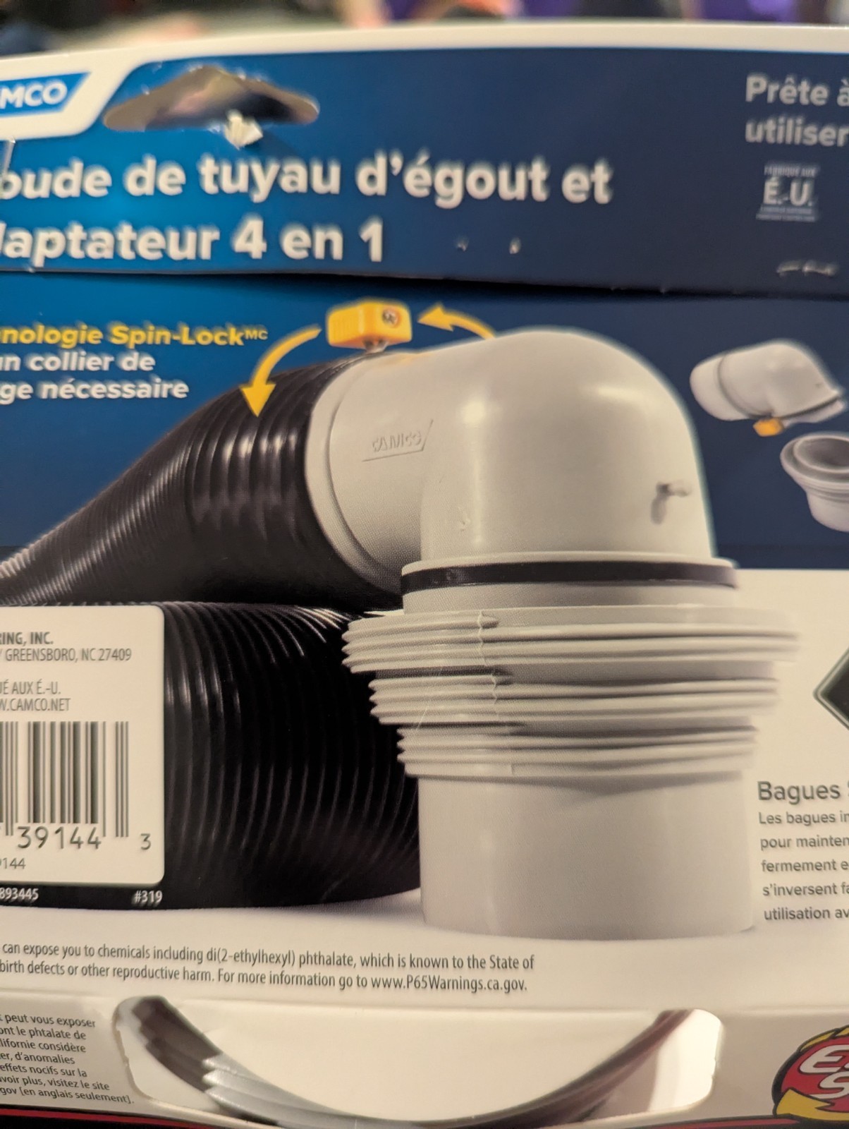 Easy Slip Elbow Fitting and 4-in-1 Adapter for RV Sewer Hose Brand New