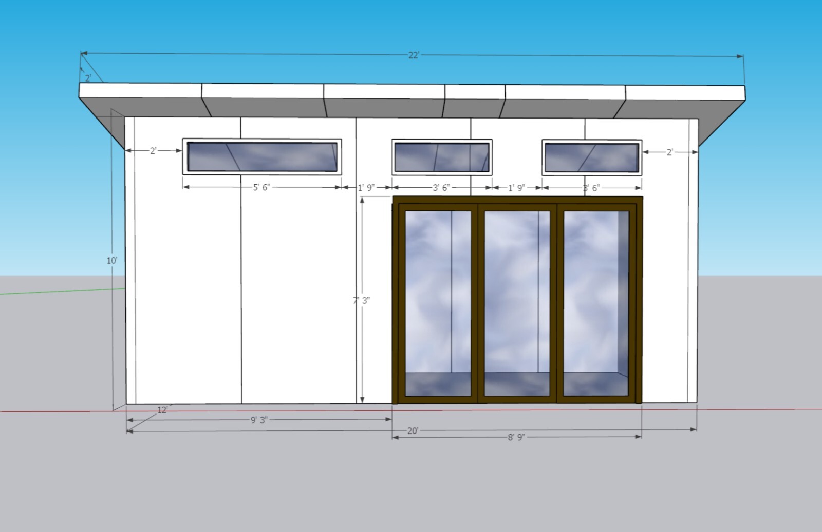 20’X12′ KIT TINY HOUSE SHELL With Windows & Doors, OFFICE / ROOM / HOUSE KIT