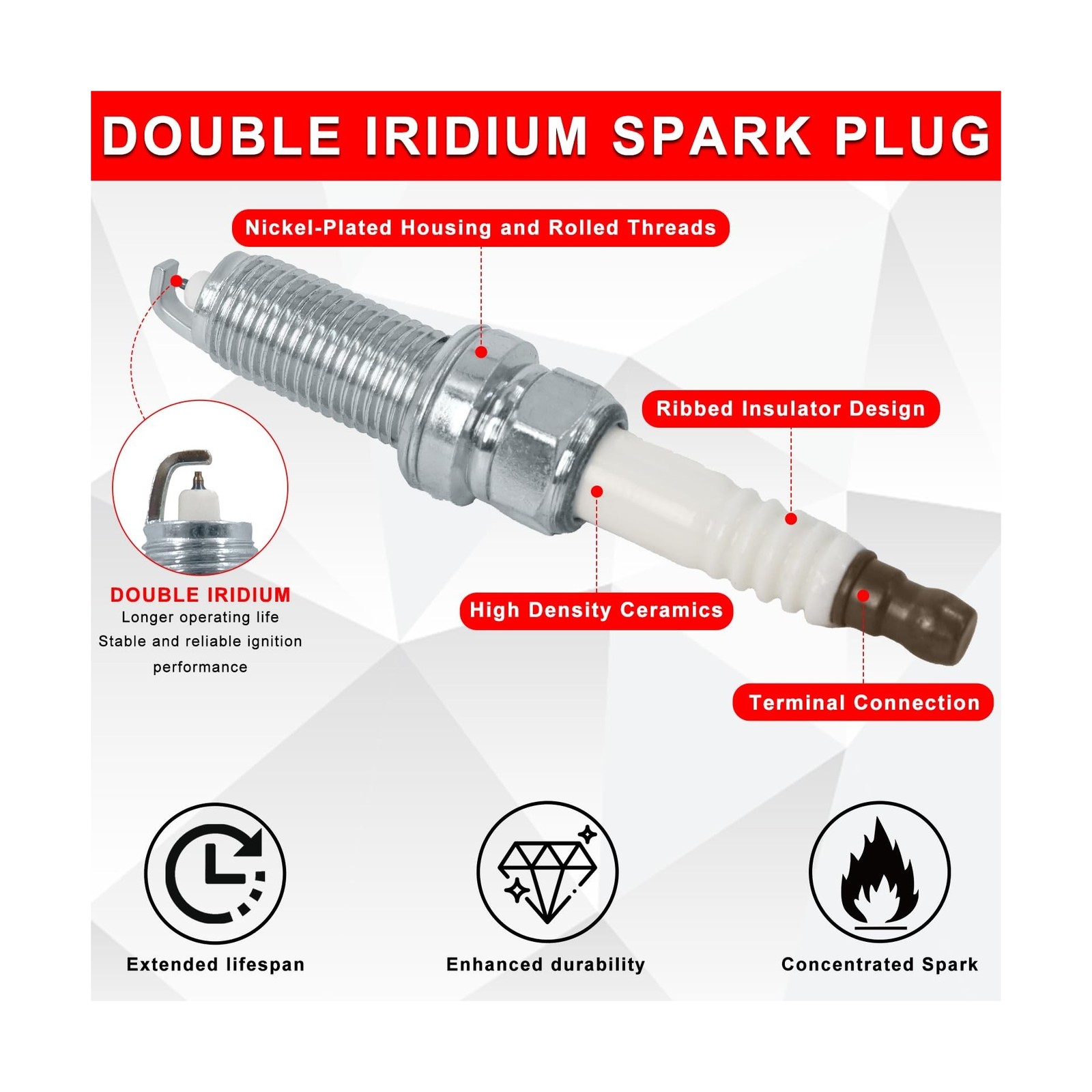 UF596 Ignition Coil Pack and 4912 Iridium Spark Plug Compatible with Toyota C…