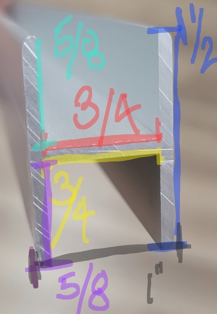 aluminum H CHANNEL FOR PUTTING 2 PANELS OR PIECES OR WOOD TOGETHER