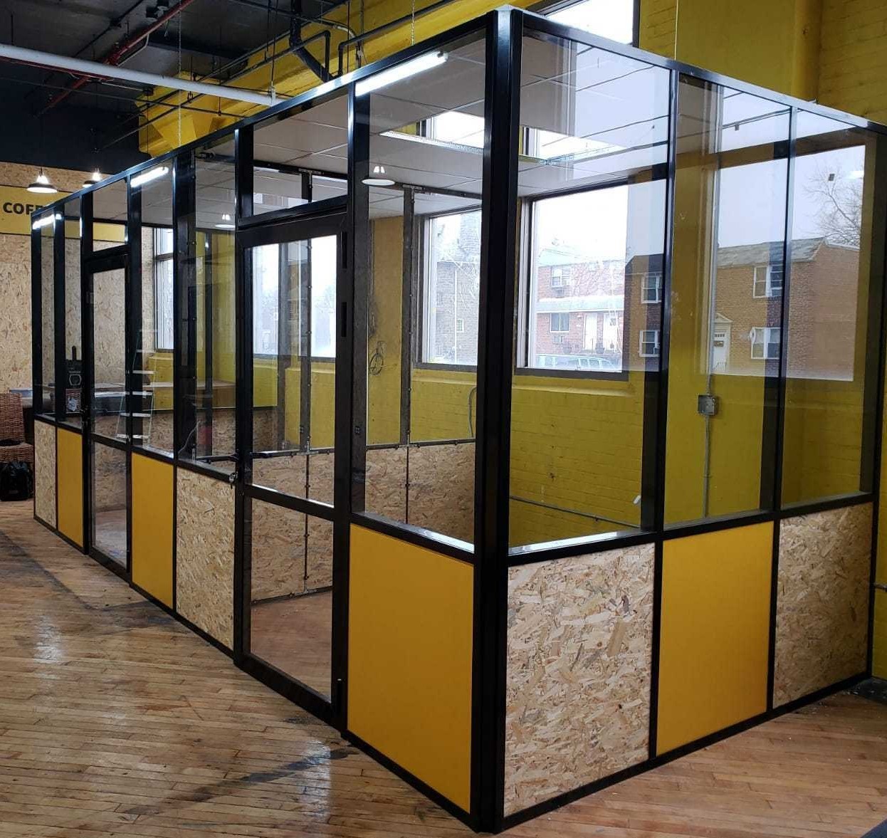 CGP Aluminum & Glass Conference Room 6′ x 8′ x 9′ w/Door, Black Color