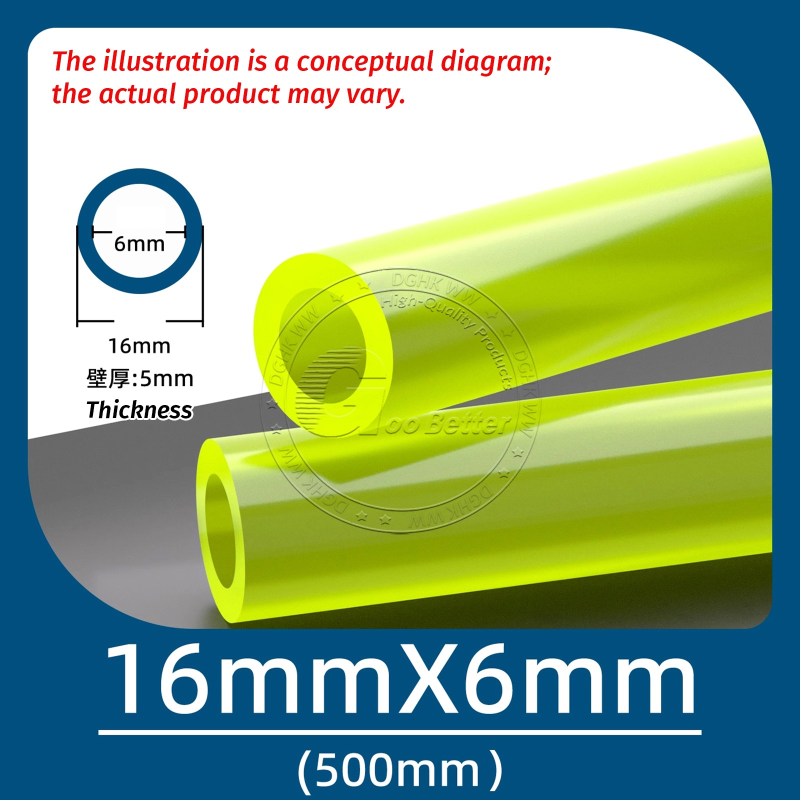PU Polyurethane Hollow Round Rod Bar Stick Length 500mm Elastic Shock Absorber