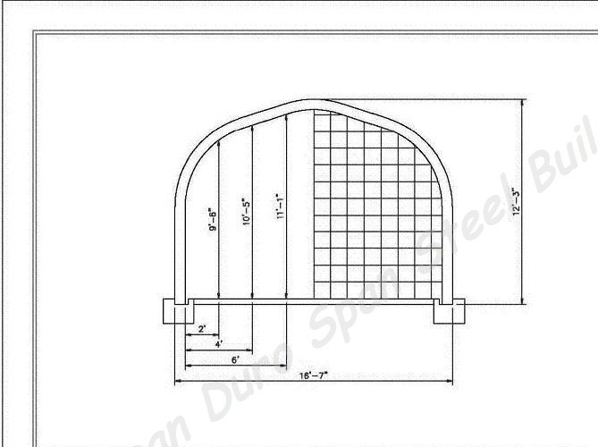 16x20x12 Engineered Steel Building Kit | DuroSPAN Clear-Span Arch System w/ Ends