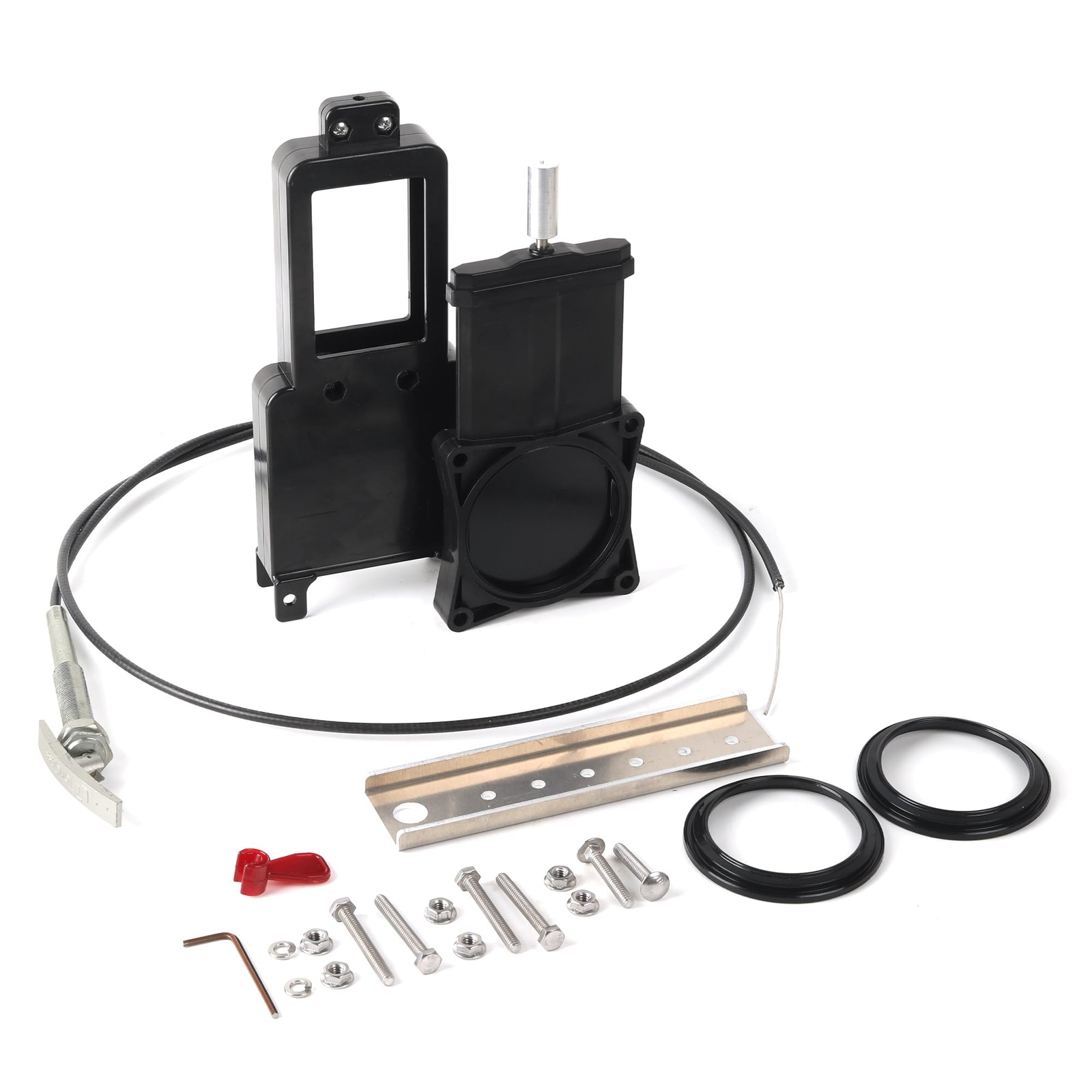 TonGass 3 Inch RV Waste Valve with 72 Inch Cable Handle Kit, Bulkhead Mount Fold