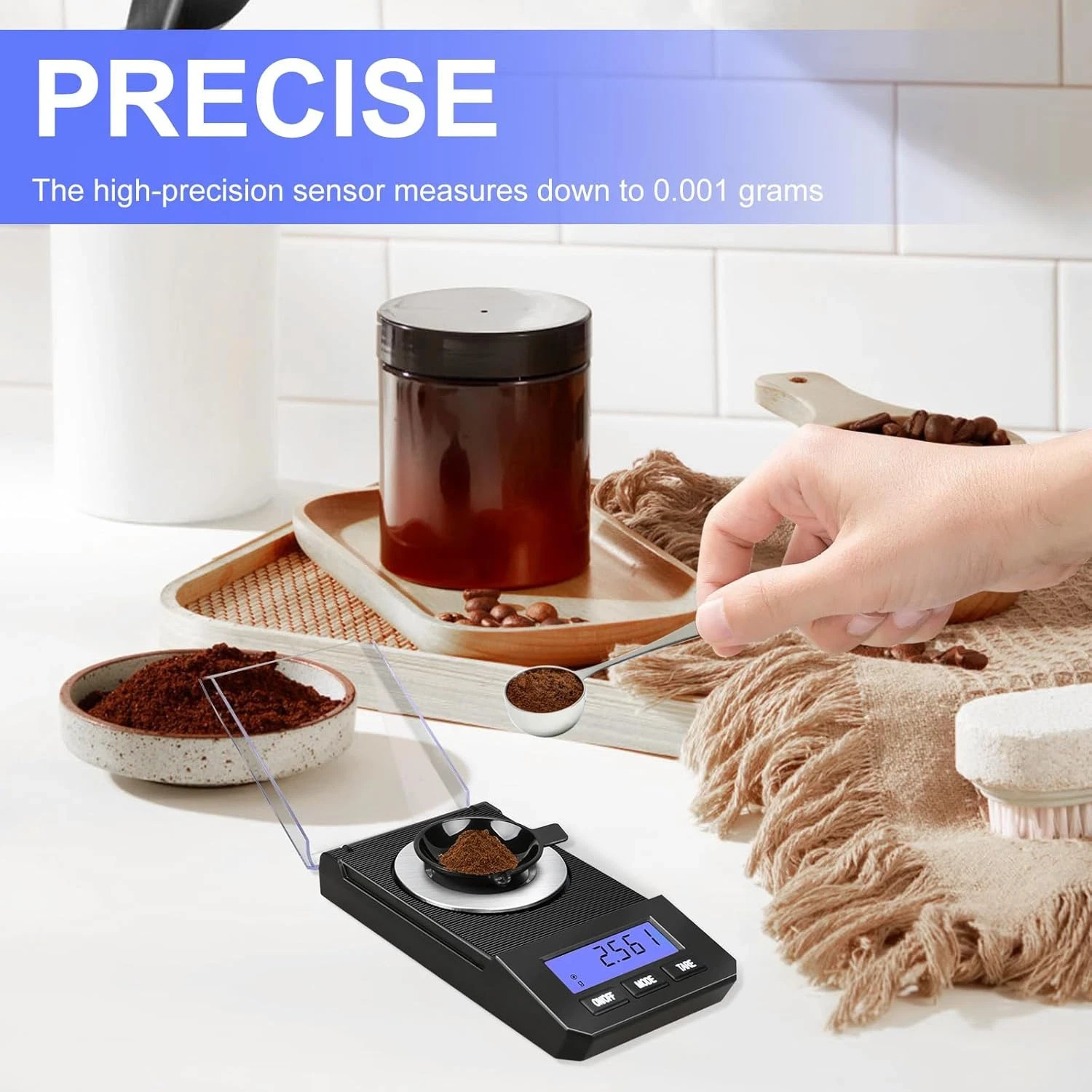 Milligram Scale 50G/0.001G High Precision Mg Scale, Portable Jewelry Scale .001