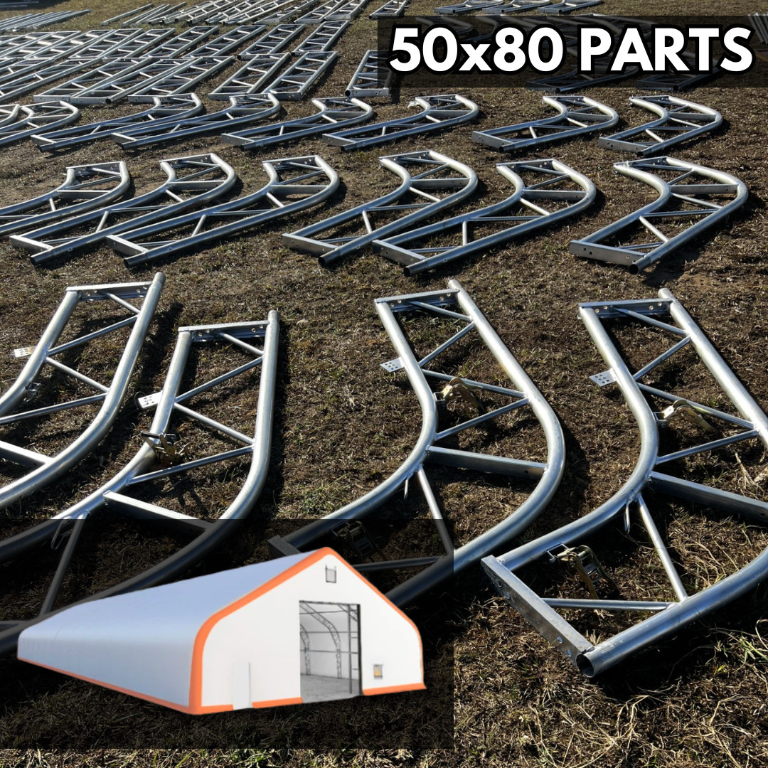 50x80x26 DUAL TRUSS *21oz PVC* Canvas Fabric Storage Building Shelter Barn Shop