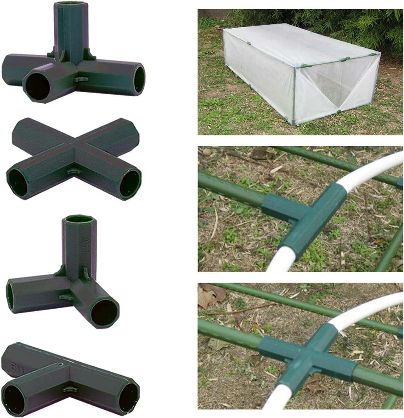 16PC Heavy Duty Greenhouse Frame Connectors for Grape Trellis & Gardening