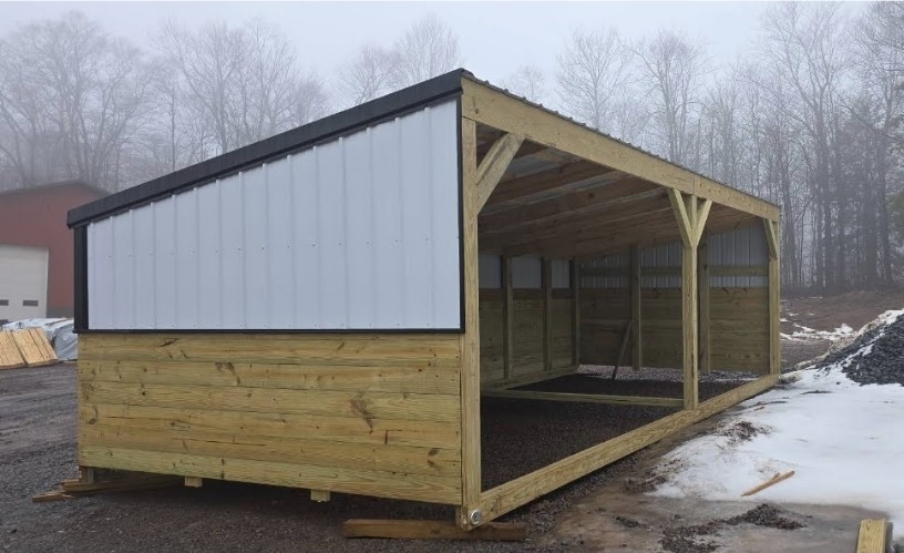 Horse Run-in – Livestock Shelter – Goat Shed – Sheep Shed 12×28