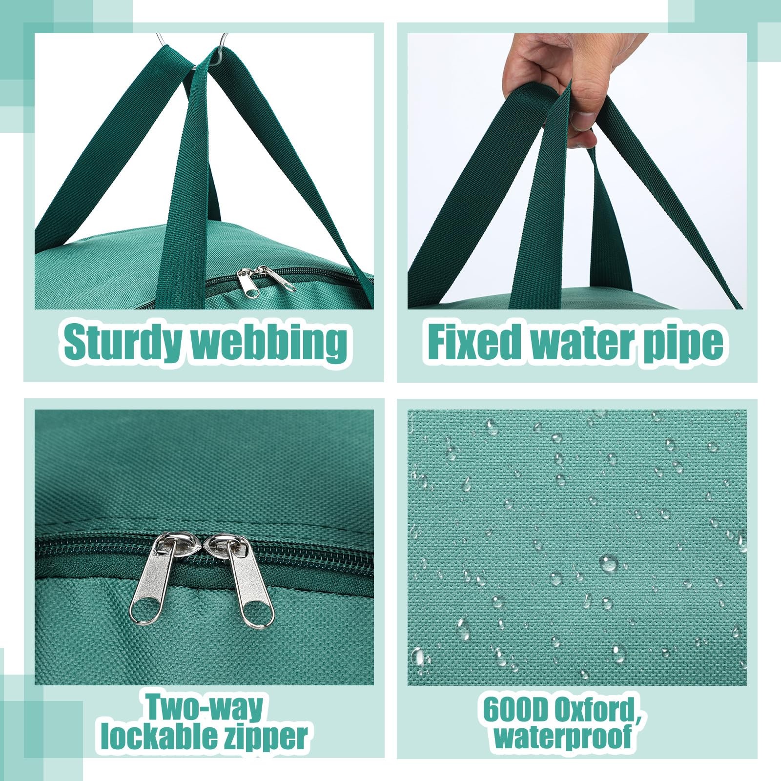 Bulyoou 600D Oxford RV Hose Storage Bag Garden Cover Multipurpose Green