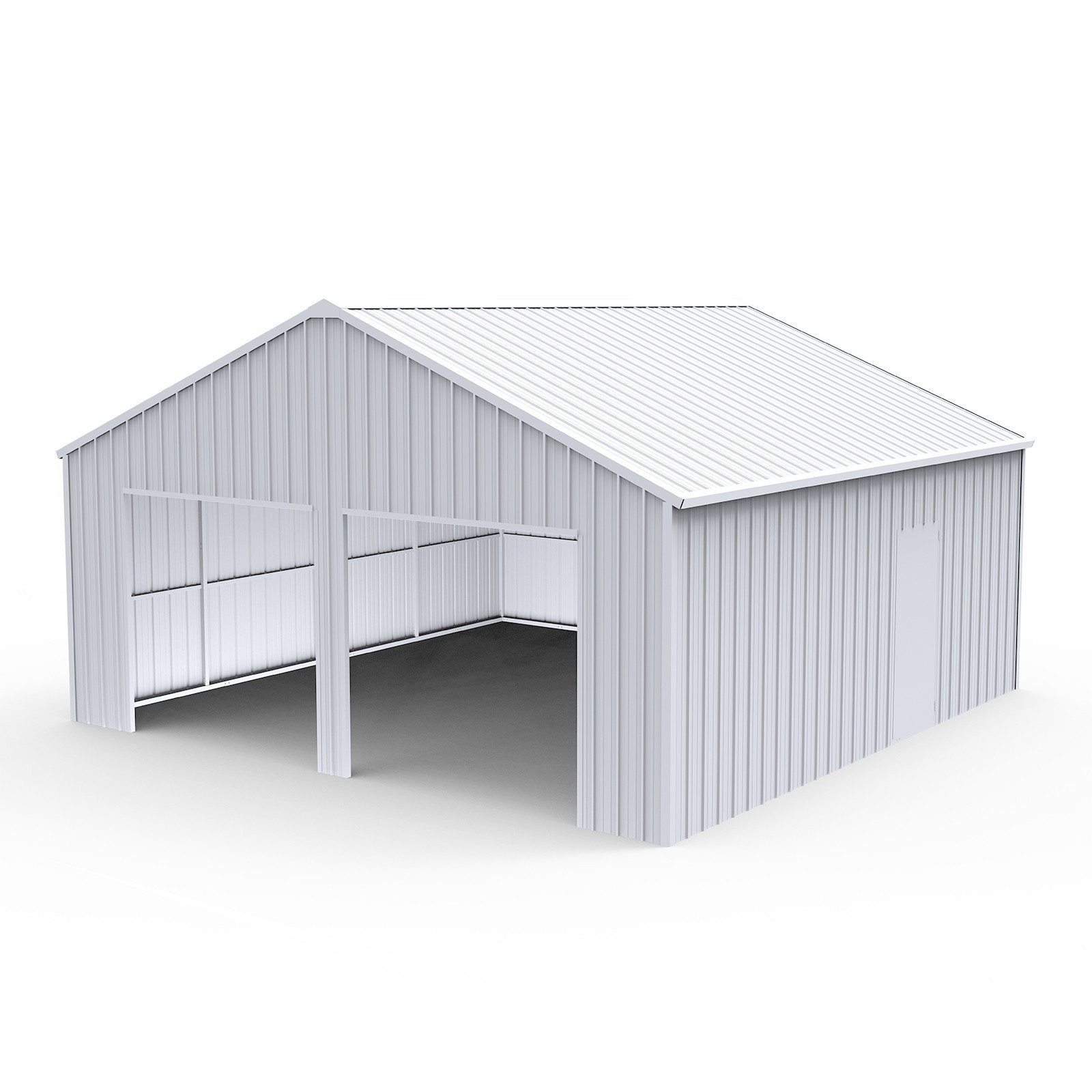 22FT x 23FT Double Garage Steel Barn Shed Cream Heavy Duty Metal Garage Shed