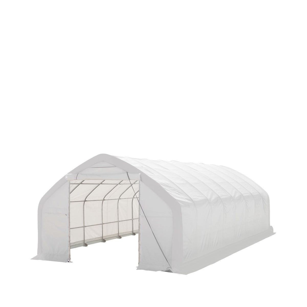 Peak Ceiling Shelter 20x40ft, 80in Side Walls, Drive-Thru Entry