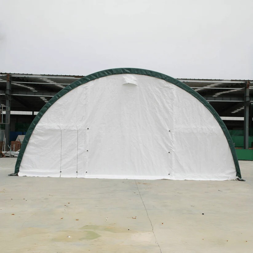 W30’xL40’xH15′ Single Truss Storage Shelter 11OZ PE Canvas Shelter with Man Door