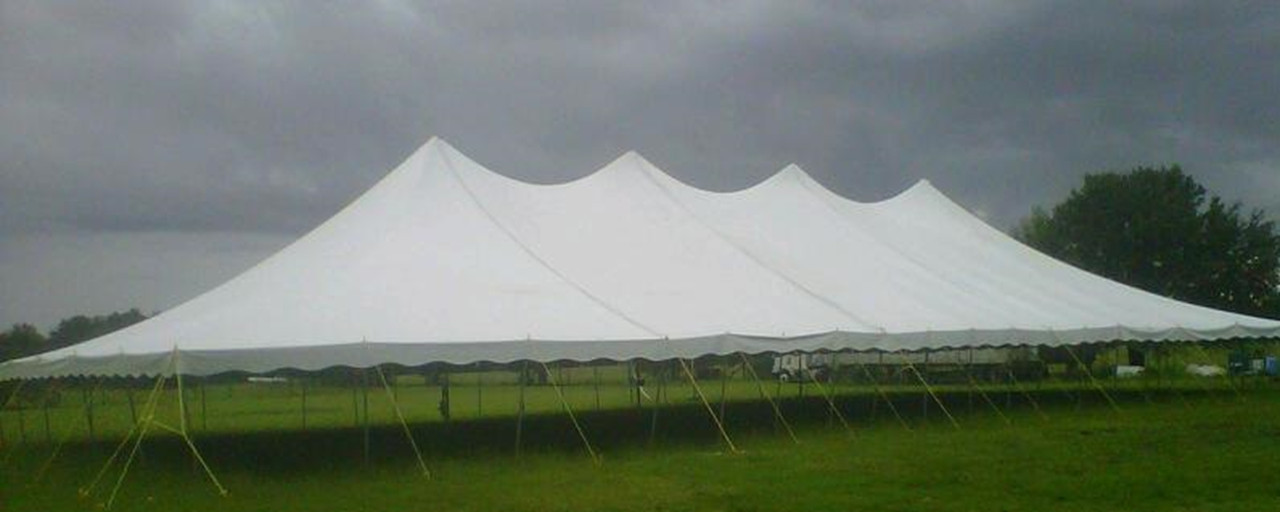 60-X-120 HIGH PEAK POLE TENT COMPLETE WITH WALLS AND STAKES FOR WEDDINGS